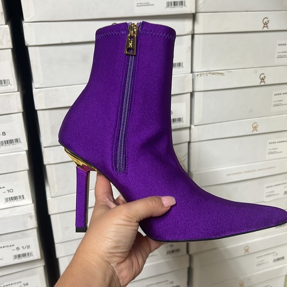 Good American Purple Neoprene Booties NWT - Picture 2 of 7